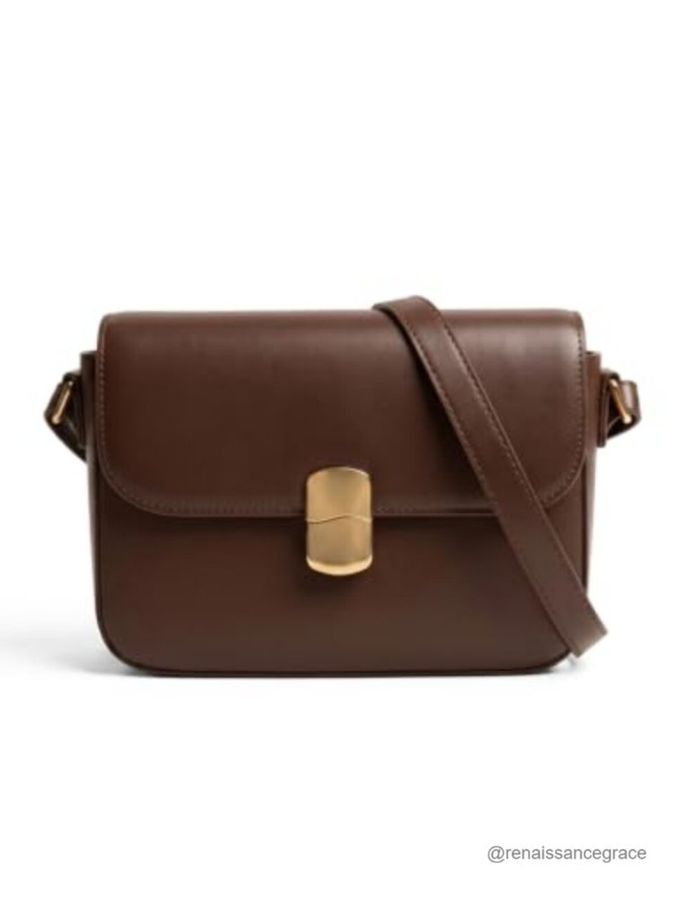 Vegan Leather Crossbody Bag With Adjustable Strap Flap Closure Shoulder Purse